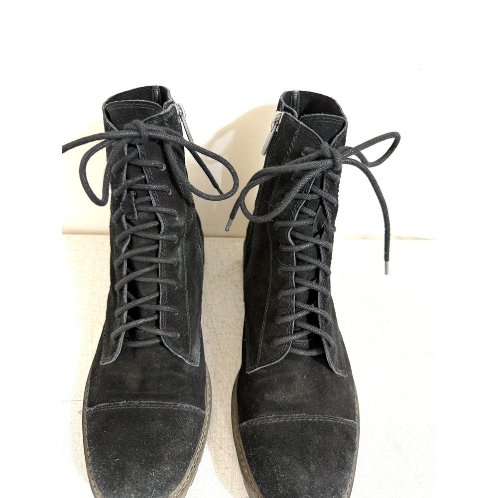 Lucky Brand Ictus Women's Size 10 Black Suede Lace Up Combat Ankle Boots - Picture 3 of 13